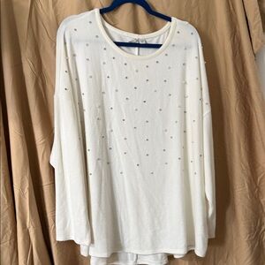 Cato White Embellished Blouse